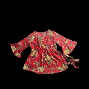 Plus size kimono style top